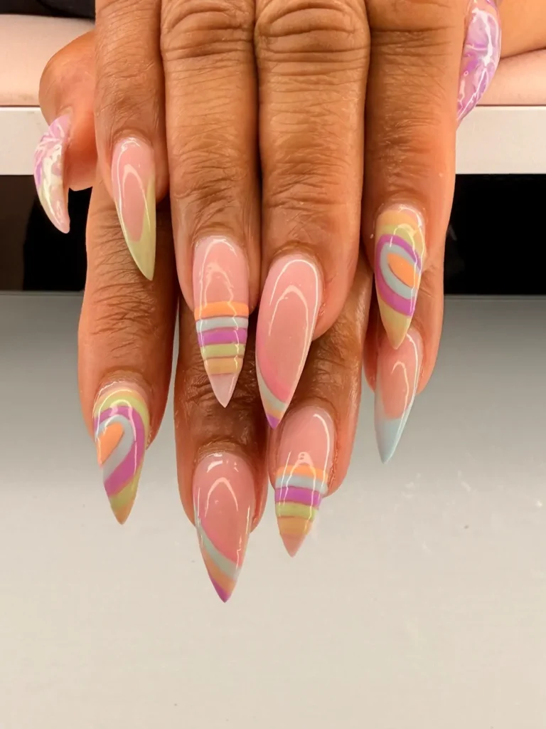 pastel swirl nail